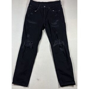 Levis 531 Jeans‎ Mens 33x32 Black Denim Cotton Distressed Straight Leg American